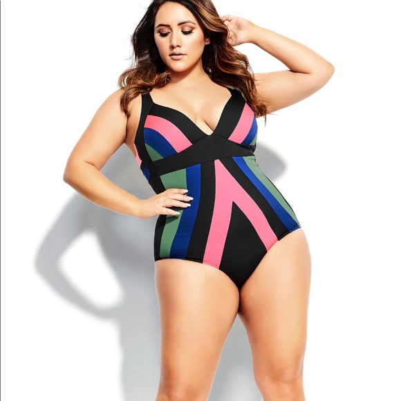 City Chic Other - NWT City Chic Color Block 1-piece Swimsuit